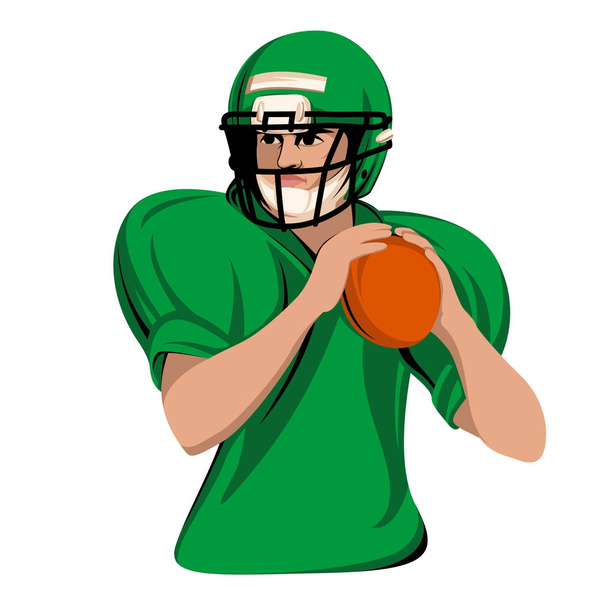 Futebol Jogador rosto vetor ilustração estilo plano vista frontal
 - Vetor, Imagem
