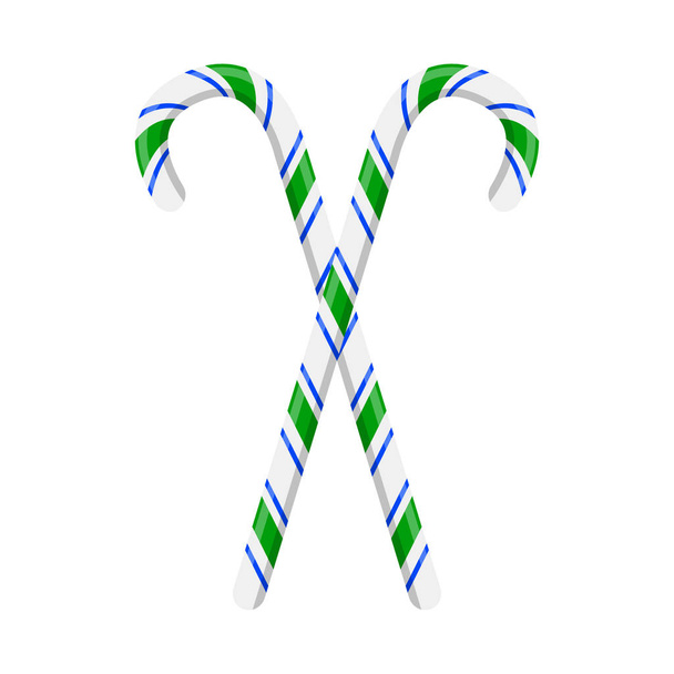Candy cane dvojice pro vánoční design izolovaných na bílém poza - Vektor, obrázek