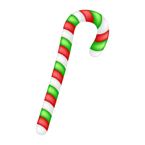 Bastón de caramelo para el diseño de Navidad aislado sobre fondo blanco
 - Vector, imagen