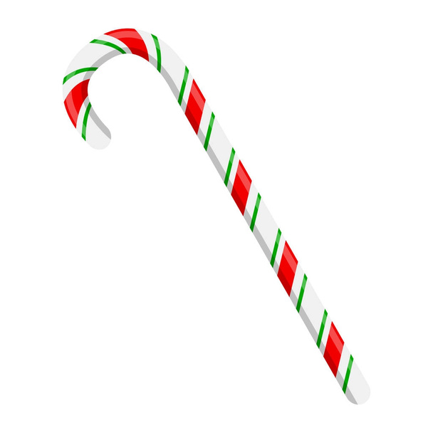 Цукеркова тростина для різдвяного дизайну ізольована на білому тлі
 - Вектор, зображення
