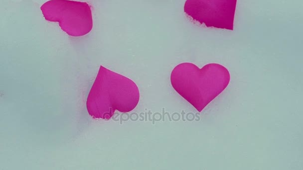 HEART ON SNOW. Valentines day - Záběry, video
