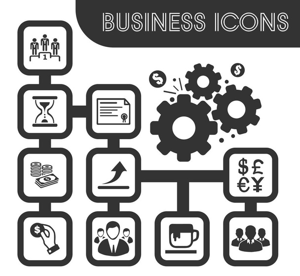 Business outline icons set - Vektör, Görsel