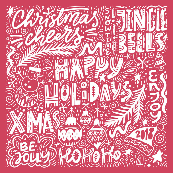 Merry Christmas Lettering - Vector, Image