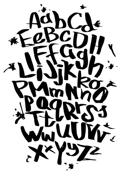 Hand lettering sketch font. Vector alphabet - Vector, imagen