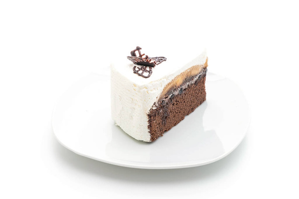 banoffee cake on white background - Photo, Image
