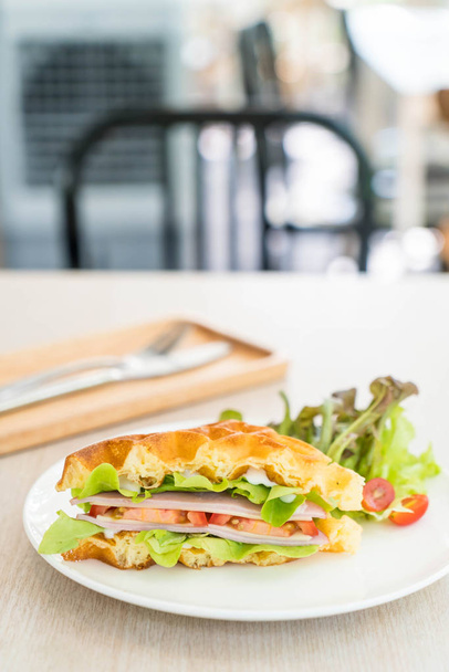 waffle ham cheese sandwich - Foto, afbeelding