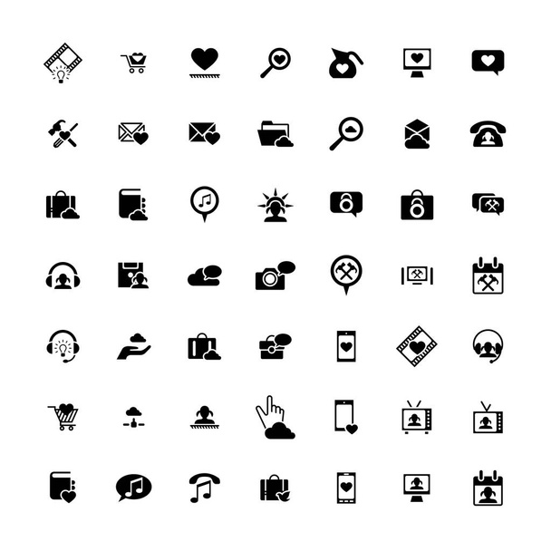 Conjunto de 49 iconos universales. Negocios, internet, diseño web
. - Vector, Imagen