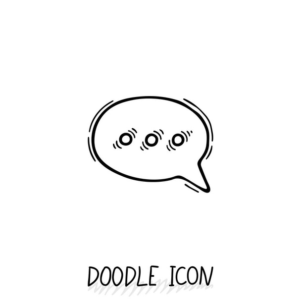 Doodle chatting icon. Text bubble. - Photo, Image