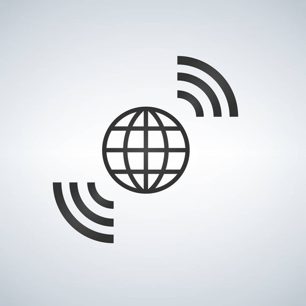 Mundo sem fio wifi Terra símbolo de banda larga de acesso à Internet em todo o mundo
. - Vetor, Imagem