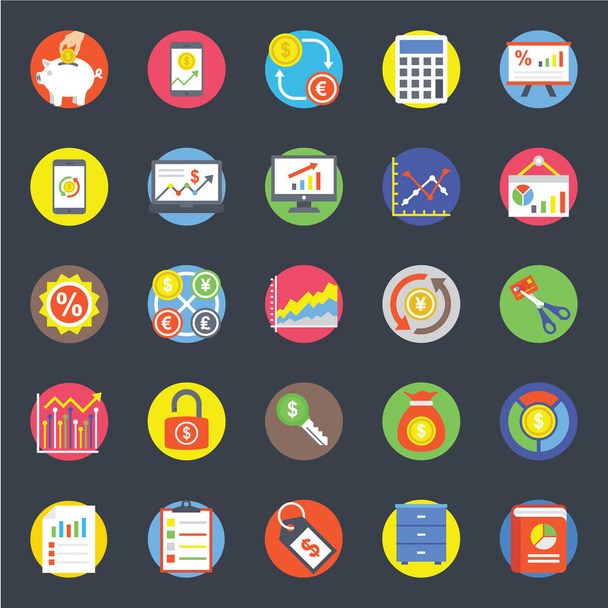Business Flat Icons Collection  - Вектор,изображение