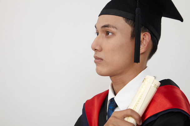 close up of the profile of graduated student - 写真・画像