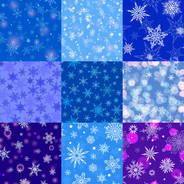 Kar taneleri frost yıldız Christmas dekorasyon kar kış pul elemets Xmas tatil tasarım esnaf sorunsuz patetrn donmuş simgeler vektör - Vektör, Görsel