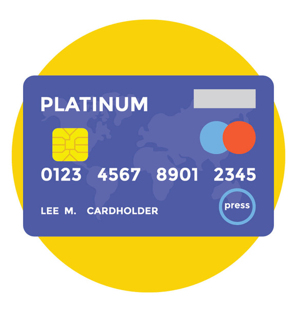 Un design icona piatta di carta di credito o carta di debito che simboleggia contanti di plastica
 - Vettoriali, immagini