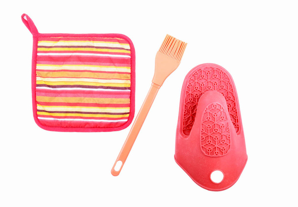 Kitchen accessories potholander and kitchen silicone brush isola - Photo, Image