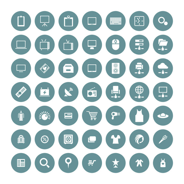 Set of 49 Universal Icons. Business, internet, web design. - Vecteur, image