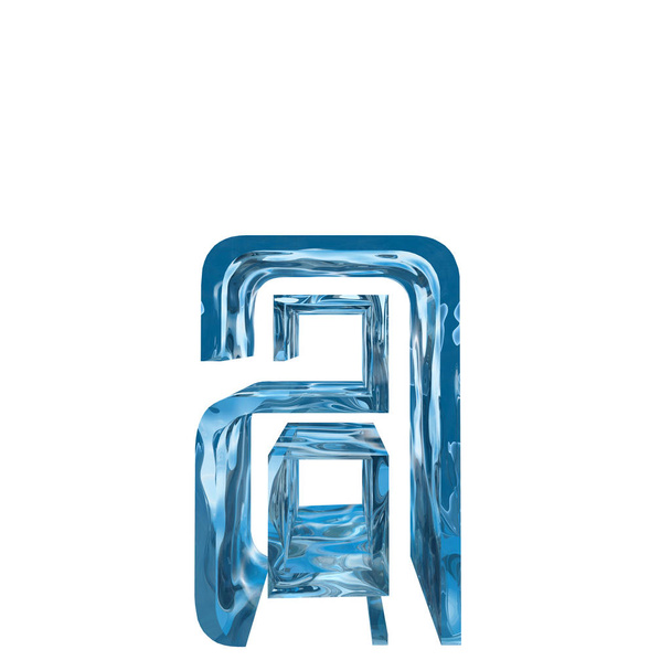 Εννοιολογική διακοσμητικό μπλε δροσερό κρύσταλλο κατεψυγμένα υγρό επιστολή, χειμερινή σεζόν γραμματοσειρά  - Φωτογραφία, εικόνα