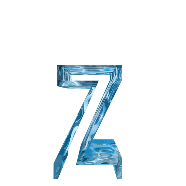 冷凍液体文字 z、冬シーズン フォントの概念装飾ブルー クール クリスタル  - 写真・画像