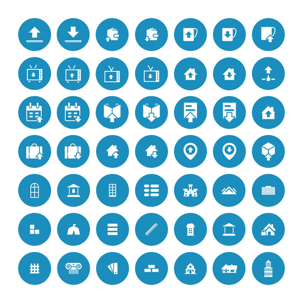 Set of 49 Universal Icons. Business, internet, web design. - Vector, Imagen