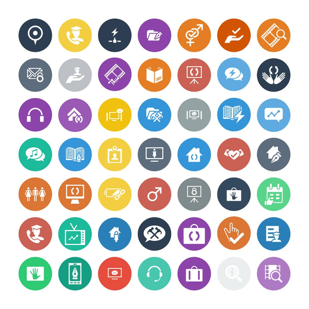 Satz von 49 universellen Symbolen. Wirtschaft, Internet, Webdesign. - Vektor, Bild
