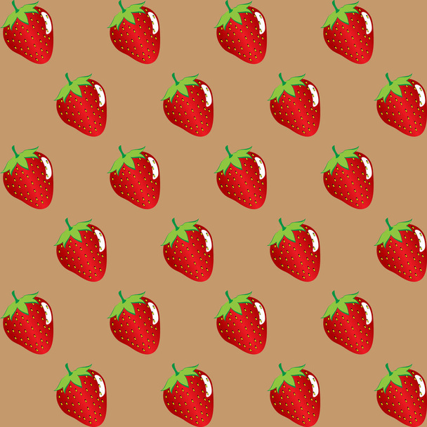 strawberry fruit contour abstract seamless pattern on brown background. Available in high-resolution jpeg in several sizes & editable eps file, can be used for wallpaper, pattern, web, blog, surface, textures, graphic & printing - Vektor, kép