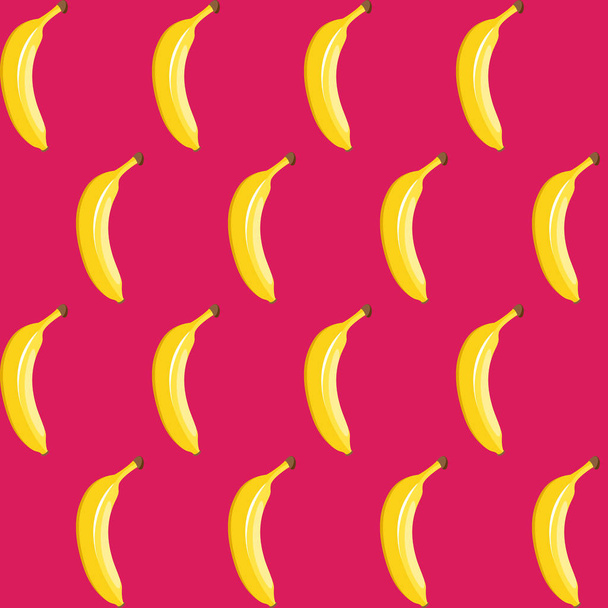 banana fruit contour abstract seamless pattern on pink background. Available in high-resolution jpeg in several sizes & editable eps file, can be used for wallpaper, pattern, web, blog, surface, textures, graphic & printing. - Vector, Image