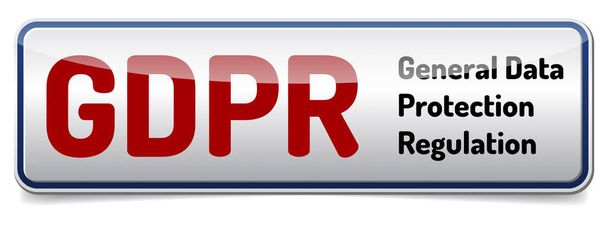 Gdpr - General Data Protection verordening. Glanzende banner met sh - Vector, afbeelding