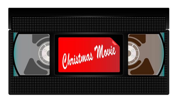 Χριστουγεννιάτικη ταινία βίντεο κασέτα - Διάνυσμα, εικόνα