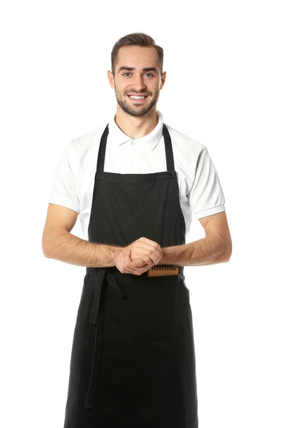 Handsome waiter on white  - Φωτογραφία, εικόνα