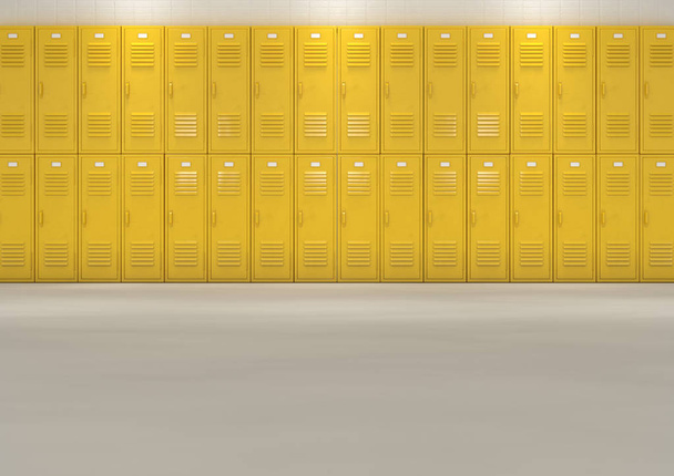 Geel School Lockers - Foto, afbeelding