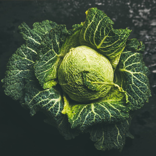 Raw fresh green cabbage - Fotó, kép