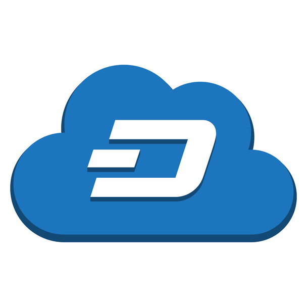 Dash pictogram op wolk geïsoleerd op witte achtergrond - Vector, afbeelding