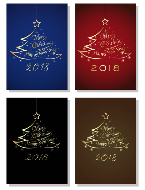 Set di carte lettering per il nuovo anno 2018
 - Vettoriali, immagini