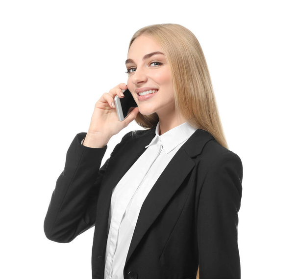 businesswoman speaking by mobile phone  - Фото, изображение