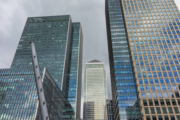LONDON, ENGLAND - JUNE 17 2016: Business building and skyscraper in Canary Wharf, London, England, Great Britain - Photo, Image