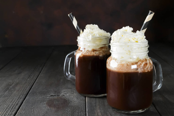 Hot chocolate in a glass. - Photo, Image