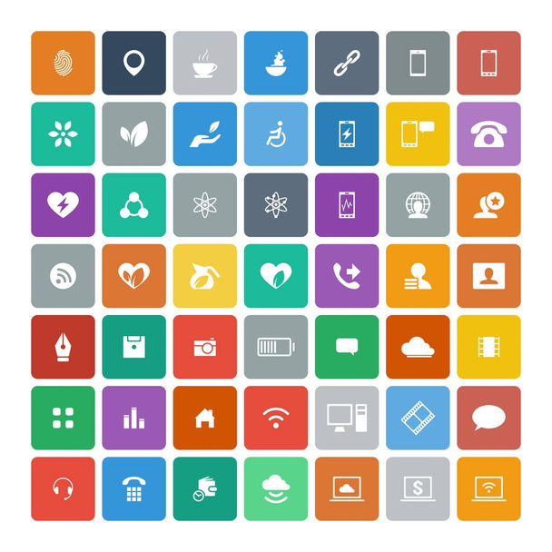 Set of 49 Universal Icons. Business, internet, web design. - Vektor, Bild