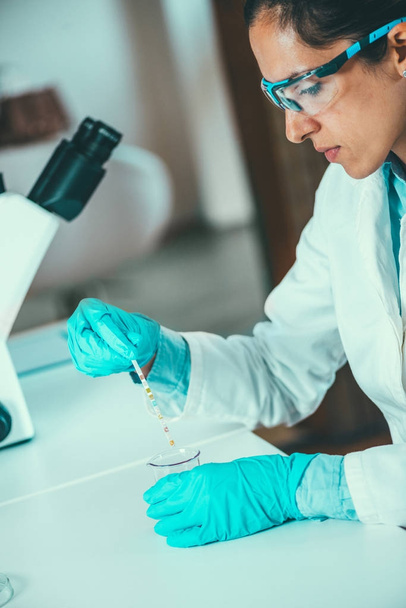 female Technician working in laboratory - Photo, Image