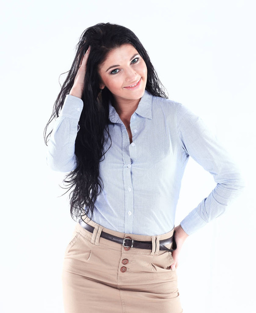 portrait of stylish young business woman on white background - Fotografie, Obrázek
