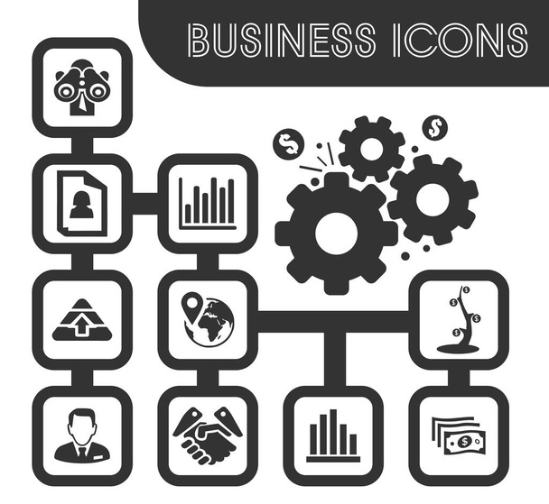Business icons set - Vector, Imagen