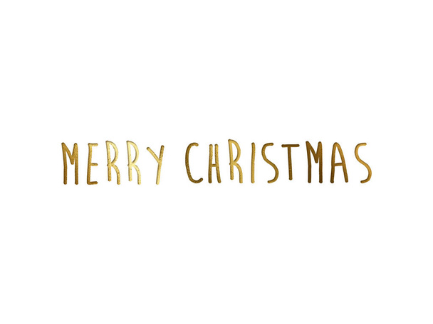Arany csillogó elszigetelt kézi írás szó boldog karácsonyt - Fotó, kép
