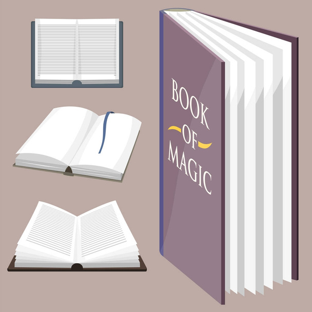 Colorido libro vector ilustración aprender literatura estudio abierto cerrado conocimiento documento libro de texto
 - Vector, Imagen