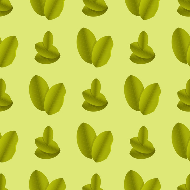 Seamless pattern with leaves vector illustration nature design floral summer plant textile - Vector, Imagen