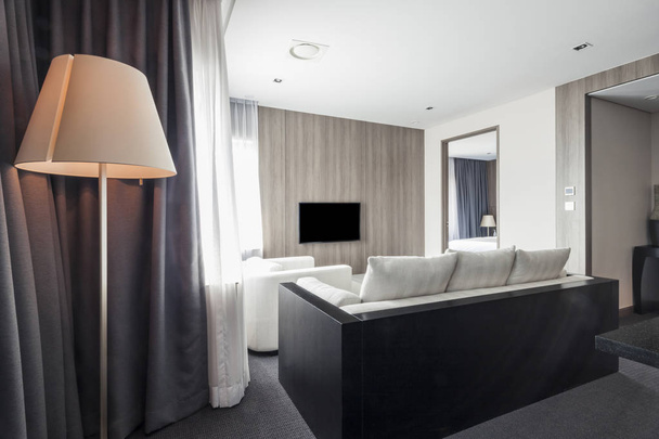 modern és luxus szállodai szoba. - Fotó, kép