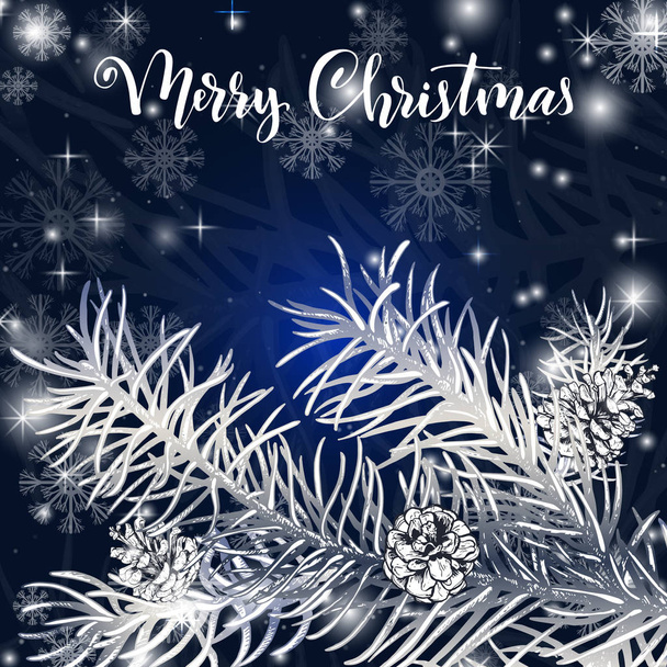 Elegáns karácsonyi kék háttér - Vektor, kép