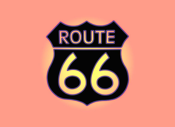 Utazási Usa jele a Route 66 címke. - Fotó, kép
