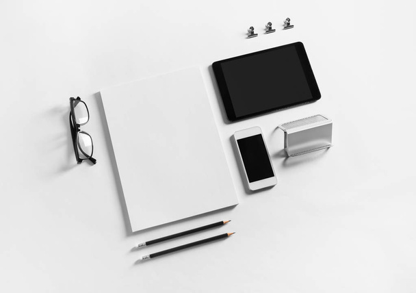 Blank stationery and gadgets - Photo, Image