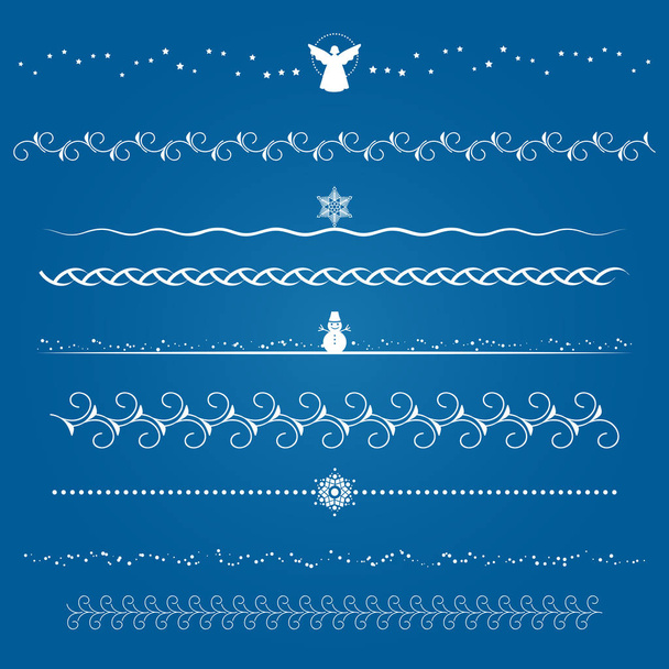 Set borders with typical elements of the New Year and Christmas theme. Vector illustration - Vector, Image