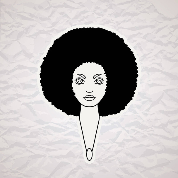 Portrait d'une femme aux cheveux de pissenlit dans le style d'un Africain
. - Vecteur, image