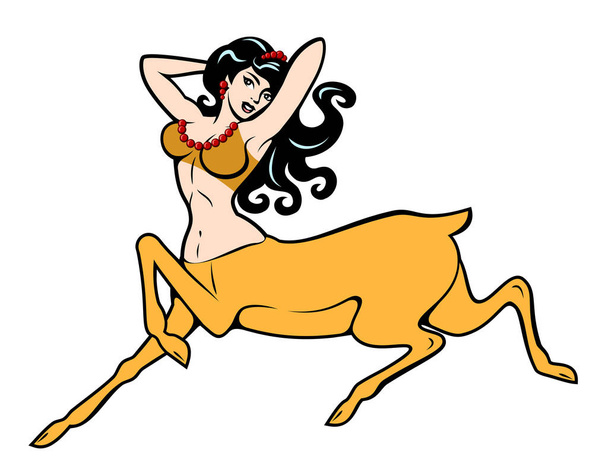 Imágenes de una hermosa chica centauro, con un cuerpo de antílope
 - Vector, imagen