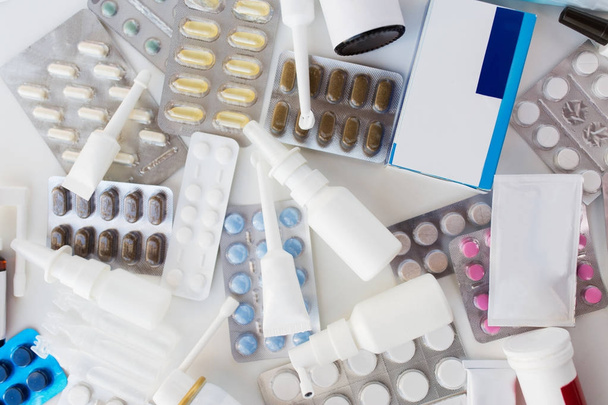 packs of different pills and medicine - Фото, изображение